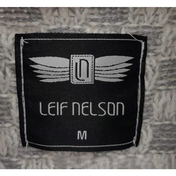 Leif Nelson Ecru Grey Shawl Collar Buckle Strap Cardigan M - Picture 6 of 9